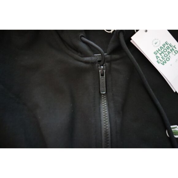 Lacoste Men's Sz XL Black Classic Fit Crocodile Logo Full Zip Hoodie Jacket - Picture 8 of 13